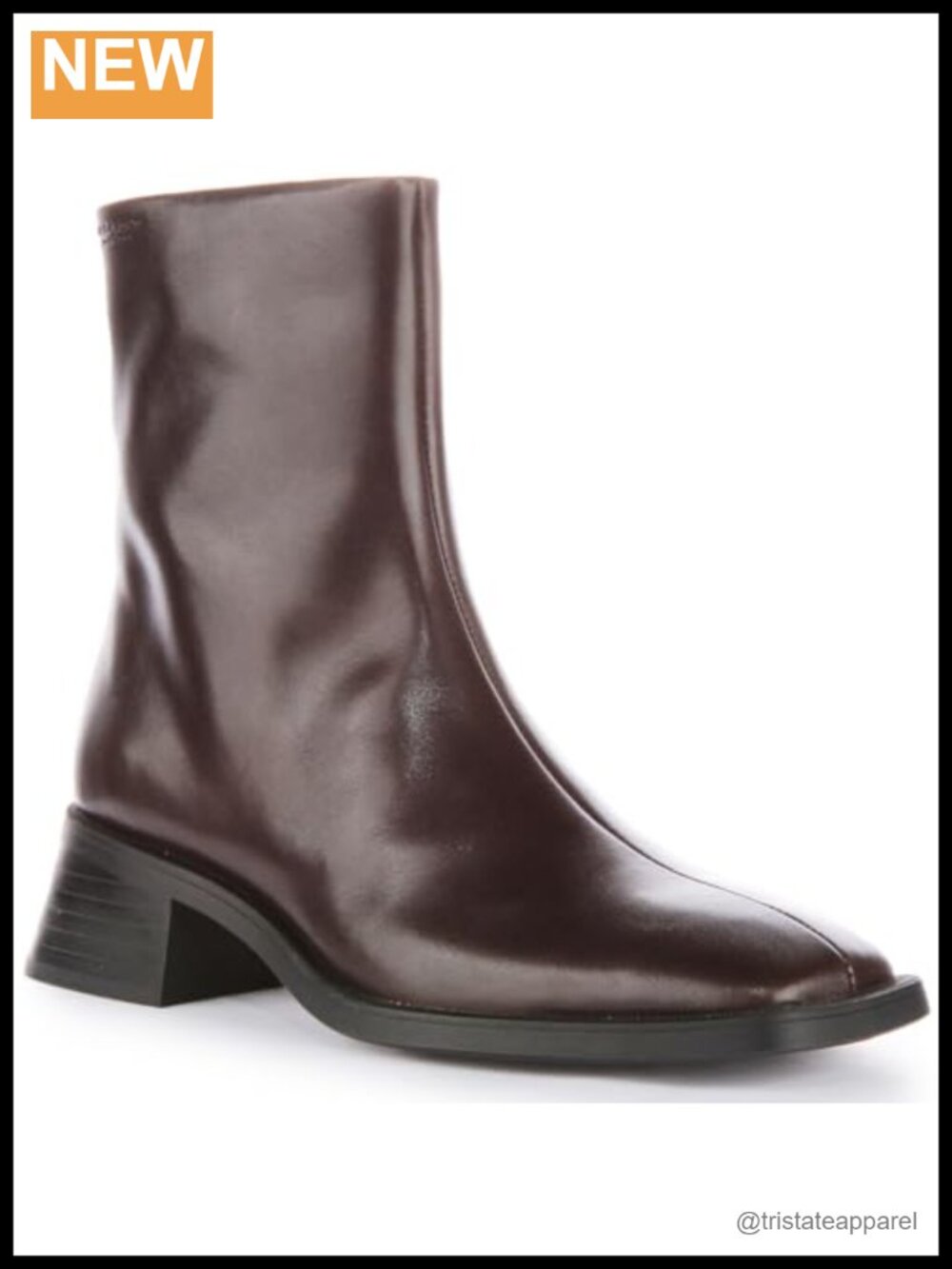 Vagabond Women's Leather Square Toe Wedge Heel Bootie